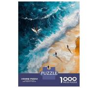 Puzzles for Adults 1000 Puzzles Surfers on The Beach Painting Puzzle for Adults Relax Games Analysis And Logic Deal As Gifts for The Whole Family 70x50cm/1000pcs