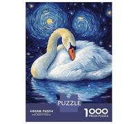 Puzzles for Adults 1000 Puzzles Swan Under Starry Night Puzzle for Adults Relax Games Analysis And Logic Deal As Gifts for The Whole Family 70x50cm/1000pcs