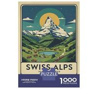 Puzzles for Adults 1000 Puzzles Swiss Alps Travel Puzzles for Adults Family Game Pattern Assembly Unique Birthday And Gifts 52x38cm/1000pcs