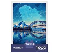 Puzzles for Adults 1000 Puzzles Sydney Opera House And Harbour Bridge Jigsaws for Adults Relaxing Games Perfect Decoration Help The Brain Exercise 38x26cm/1000pcs