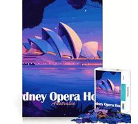 Puzzles for Adults 1000 Puzzles Sydney Opera House at Night Exact Fit Game Brain Teaser Gift Calm Fun Time Xmas Art Gift (50x75cm)
