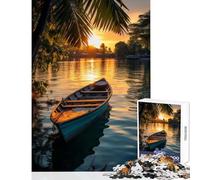 Puzzles for Adults 1000 Puzzles Thai Fishing Boat Educational Toy Birthday Gift Impossible Game with Matching Poster And Trivia Sheet Size 38x26cm