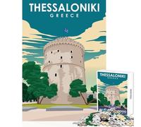 Puzzles for Adults 1000 Puzzles Thessaloniki Greece Jigsaw Puzzles for Adults Birthday Present Every Piece Is Unique - Challenging Game Toys (50x75cm)