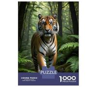 Puzzles for Adults 1000 Puzzles Tiger in Jungle Jigsaws for Adults Relaxing Games Perfect Decoration Help The Brain Exercise 70x50cm/1000pcs