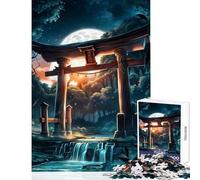 Puzzles for Adults 1000 Puzzles Torii Gate Night Forest Educational Toy Gifts for Women Men Relaxing Games Help The Brain Exercise Size 38x26cm