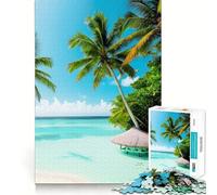 Puzzles for Adults 1000 Puzzles Tranquil Palm Trees Exact Fit Game Brain Teaser Gift Calm Fun Time Xmas Art Gift(38x26cm)