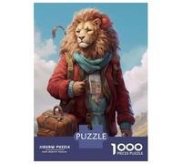 Puzzles for Adults 1000 Puzzles Travel Guide Lion Teenager Puzzles Brain Teaser Game Precision Cutting Help The Brain Exercise 70x50cm/1000pcs