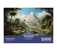 Puzzles for Adults 1000 Puzzles Tropical Paradise with Pyramids Puzzles for Adults Relaxing Games Precision Cutting Deal As Gifts for The Whole Family 52x38cm/1000pcs