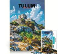 Puzzles for Adults 1000 Puzzles Tulum Ruins, Mexico Exact Fit Game Brain Teaser Gift Calm Fun Time Xmas Art Gift (38x52cm)