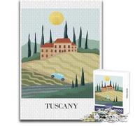 Puzzles for Adults 1000 Puzzles Tuscan Landscape Unique Challenge Game Enhance Memory Gift For Birthdays Size 38x52cm