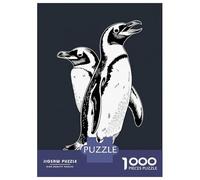 Puzzles for Adults 1000 Puzzles Two Penguins Illustration Jigsaws for Adults Relaxing Games Perfect Decoration Help The Brain Exercise 38x26cm/1000pcs