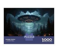 Puzzles for Adults 1000 Puzzles UFO Abduction Scene-3 Puzzles for Adults Relaxing Games Precision Cutting Deal As Gifts for The Whole Family 38x26cm/1000pcs