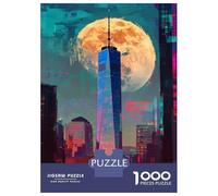 Puzzles for Adults 1000 Puzzles Urban Moonlit Glow Puzzle for Adults Relax Games Analysis And Logic Deal As Gifts for The Whole Family 38x26cm/1000pcs