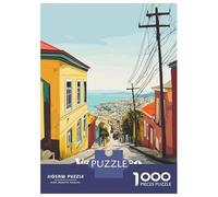Puzzles for Adults 1000 Puzzles Valparaiso, Chile Street View Puzzles for Adults Family Game Pattern Assembly Unique Birthday And Gifts 52x38cm/1000pcs