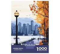 Puzzles for Adults 1000 Puzzles Vancouver Cityscape Jigsaws for Adults Relaxing Games Perfect Decoration Help The Brain Exercise 38x26cm/1000pcs