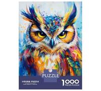 Puzzles for Adults 1000 Puzzles Vibrant Owl Art -1 Puzzle for Adults Relax Games Analysis And Logic Deal As Gifts for The Whole Family 52x38cm/1000pcs