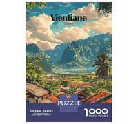 Puzzles for Adults 1000 Puzzles Vientiane, Laos Travel Puzzles for Adults Relaxing Games Precision Cutting Deal As Gifts for The Whole Family 52x38cm/1000pcs