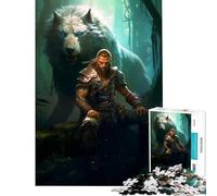 Puzzles for Adults 1000 Puzzles Viking God Thor Odin Wolf Brain Intelligence Challenge Addictive Toys Hands-on Game A Work of Art Gifts Ideas (Size 50x75cm)