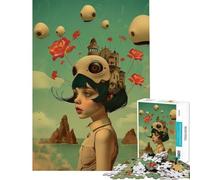 Puzzles for Adults 1000 Puzzles Vintage Surreal Poster Brain Intelligence Challenge Addictive Toys Hands-on Game A Work of Art Gifts Ideas (Size 38x52cm)