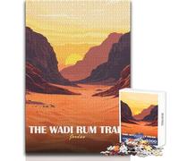 Puzzles for Adults 1000 Puzzles Wadi Rum Trail, Jordan Landscape Unique Challenge Game Enhance Memory Gift For Birthdays Size 38x26cm