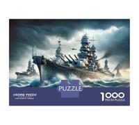 Puzzles for Adults 1000 Puzzles Warship in Stormy Seas Puzzles for Adults Relaxing Games Precision Cutting Deal As Gifts for The Whole Family 52x38cm/1000pcs