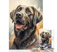Puzzles for Adults 1000 Puzzles Watercolor Portrait of A Labrador Retriever Educational Toy Gift For Birthdays Educational Games Train Your Brain And Hands Size 50x75cm