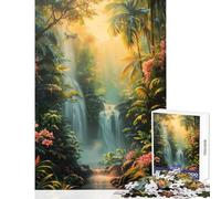 Puzzles for Adults 1000 Puzzles Waterfall Paradise Educational Toy Gifts for Women Men Relaxing Games Help The Brain Exercise Size 38x52cm