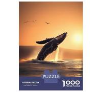 Puzzles for Adults 1000 Puzzles Whale Jumping in The Sea Teenager Puzzles Fun Games Hand Speed Race Deal As Gifts for The Whole Family 52x38cm/1000pcs
