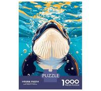 Puzzles for Adults 1000 Puzzles Whale Underwater Illustration Puzzles for Adults Relax Games Staycation Kill Time for Birthday, Chrismas 38x26cm/1000pcs