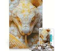 Puzzles for Adults 1000 Puzzles White And Yellow Python Hands-on Game For Family Fun Improving Love between Couples 38x52cm