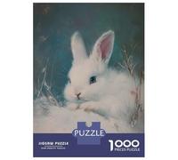 Puzzles for Adults 1000 Puzzles White Rabbit Painting Teenager Puzzles Fun Games Hand Speed Race Deal As Gifts for The Whole Family 52x38cm/1000pcs