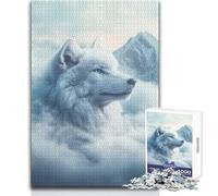 Puzzles for Adults 1000 Puzzles White Wolf in The Clouds Beautiful Design Game Home Art Decor Gift For Birthdays Size 50x75cm