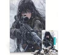 Puzzles for Adults 1000 Puzzles Winter Sniper Vigilance Hands-on Game For Family Fun Improving Love between Couples 38x52cm