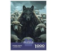 Puzzles for Adults 1000 Puzzles Wolf Mask Sheep Art Puzzles for Adults Family Game Pattern Assembly Unique Birthday And Gifts 38x26cm/1000pcs