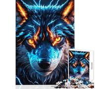 Puzzles for Adults 1000 Puzzles Wolf with Lightning Eyes Home Decoration Toys Gifts Ideas Hands-on Game Artists Collection, Fine Art size 50x75cm