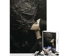 Puzzles for Adults 1000 Puzzles Woman Kissing Creature Anti-Stress Toys Great Gift for Games Hands-on Game Help The Brain Exercise Size 50x75cm