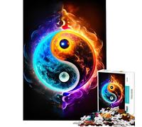 Puzzles for Adults 1000 Puzzles Yin And Yang Four Elements Fun Games for Educational Game Challenge Toy Great Gifts And Toys Wall Art (Size 38x26cm)