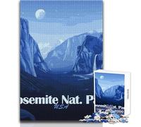 Puzzles for Adults 1000 Puzzles Yosemite National Park Blue Landscape Unique Challenge Game Enhance Memory Gift For Birthdays Size 38x26cm