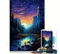 Puzzles for Adults 1000 Puzzles Yosemite Vibe Pixel Art Exact Fit Game Brain Teaser Gift Calm Fun Time Xmas Art Gift (50x75cm)