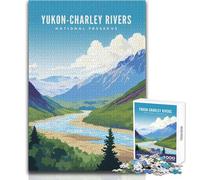 Puzzles for Adults 1000 Puzzles Yukon-Charley Rivers National Preserve Unique Challenge Game Enhance Memory Gift For Birthdays Size 38x26cm