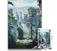 Puzzles for Adults 1000 Puzzles Zhangjiajie National Forest, China Unique Challenge Game Enhance Memory Gift For Birthdays Size 38x26cm