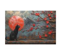 Puzzles for Adults 1000pcs(75x50cm) Puzzles Cherry Flower Cat Jigsaws for Adults Anti-Stress Toys Wall Art Deal As Gifts for The Whole Family 1000pcs(75x50cm)