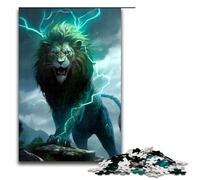 Puzzles for Adults 1000pcs Piece Lion in Thunder Pattern Assembly Help The Brain Exercise Addictive Toys to Cultivate Patience 75x50cm