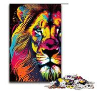 Puzzles for Adults 1000pcs Piece Lion Pop Art Animal Face Jigsaw Birthday Present Gifts for And Teenager Age 14 Years Up 75x50cm