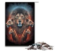 Puzzles for Adults 1000pcs Piece Lions Illustrations Pattern Assembly Help The Brain Exercise Addictive Toys to Cultivate Patience 75x50cm