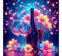 Puzzles for Adults 150 Piece,Romantic Red Wine Flowers jigsaw puzzles for adults 150 pieces Puzzle Classic Educational Game puzzle for Family Game and Birthday Gifts