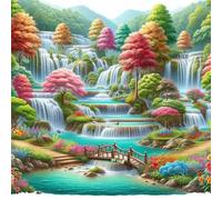 Puzzles for Adults 150 Piece,Spring Woods Waterfall jigsaw puzzles for adults 150 pieces Puzzle Classic Educational Game puzzle for Family Game and Birthday Gifts