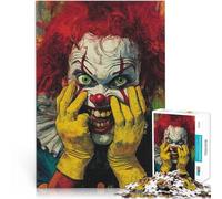 Puzzles for Adults 2000 Piece “Crazy evil clown” Made of cardboard，Suitable for people aged 14 and above Hand Speed Race Birthday and unique gifts。size：70x100cm/27.5x39.3inch