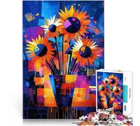 Puzzles for Adults 2000 Piece Sunflowers 鈥0Van Gogh Reimagined in Vibrant Abstract Schwierig Schwer Ein Kunstwerk70x100cm