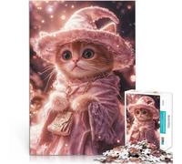 Puzzles for Adults 2000 Piece Wizard Cat in Pink Trainieren Sie Ihr Gehirn und Ihre Hände Lustiges Geschenk70x100cm